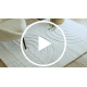 CURVY hvitt 11 Arches vaskbart teppe, strukturert, preget, plysj